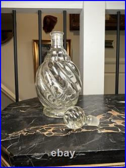 Vintage 1960s Swirl Glass Genie Bottle Decanter Mid-Century Modern Barware