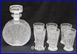 Vintage 1970s Bohemian Crystal Decanter with Original Stickers- 9in