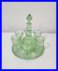 Vintage-1970s-Indiana-Tiara-Wine-Decanter-9pc-Set-Chantilly-Green-Sandwich-Glass-01-pc