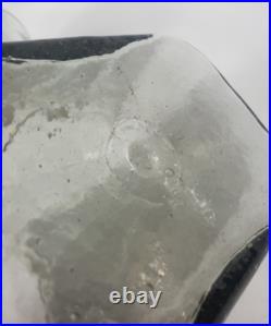 Vintage 1980s Mexican Handblown Glass Decanter With Mercury Glass Sphere Stopper