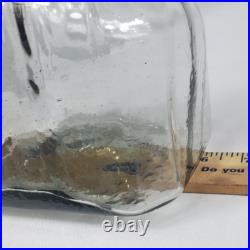 Vintage 1980s Mexican Handblown Glass Decanter With Mercury Glass Sphere Stopper