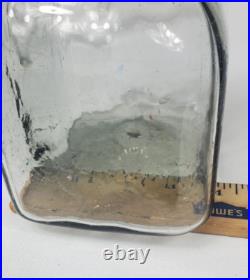 Vintage 1980s Mexican Handblown Glass Decanter With Mercury Glass Sphere Stopper