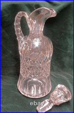 Vintage 19th Century Carafe Cut Heavy Manganese Glass