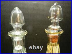 Vintage (2) MCM Kentucky Tavern Liquor Striped Glass Decanters 15.18x3.88 VG-E