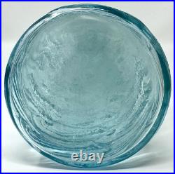 Vintage 22 Italian Empoli Ice Blue Waves Glass Genie Bottle Decanter Stopper