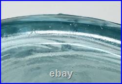 Vintage 22 Italian Empoli Ice Blue Waves Glass Genie Bottle Decanter Stopper