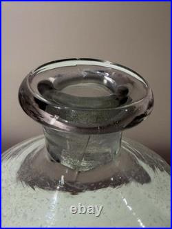 Vintage 24 Smokey Glass Hand Blown 2' Apothecary Decanter with 8 Faceted STOPPER