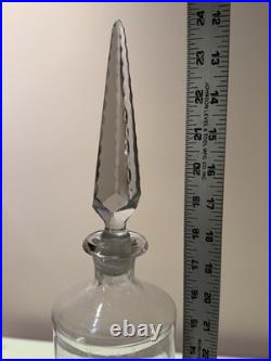 Vintage 24 Smokey Glass Hand Blown 2' Apothecary Decanter with 8 Faceted STOPPER