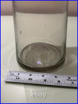 Vintage 24 Smokey Glass Hand Blown 2' Apothecary Decanter with 8 Faceted STOPPER