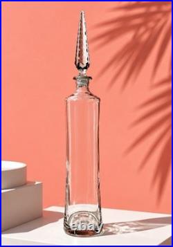 Vintage 24 Smokey Glass Hand Blown 2' Apothecary Decanter with 8 Faceted STOPPER
