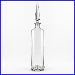 Vintage 24 Smokey Glass Hand Blown 2' Apothecary Decanter with 8 Faceted STOPPER