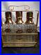 Vintage-3-Glass-Bottle-Liquor-Whiskey-Scotch-Decanter-Pump-Dispenser-Set-w-Caddy-01-ygcg
