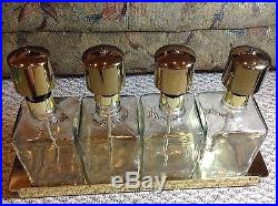 Vintage 4 Bottle Pump Decanter Set- Vodka Scotch Bourbon Gin BRONDBERG & TANDRUP