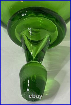 Vintage 50s Blenko Glass #49 Three Sided Pinched Green Glass Decanter Stopper Vintage 50s Blenko Glass #49 Three Sided Pinched Green Glass Decanter Stopper