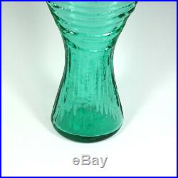 Vintage 60s Blenko Wayne Husted Fish Bottle Flame Stopper MCM Sea Green No 6217