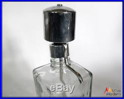 Vintage 60s Mid Century Modern Glass & Acrylic Liquor Decanter Set in Rack NICE