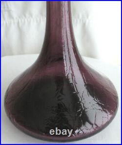 Vintage 60s Wayne Husted Blenko Shot Bottle Decanter Amethyst Purple Glass MCM