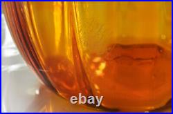 Vintage 70s Blenko Large Decanter, Stopper Amberina Tangerine 14 Tall