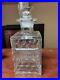 Vintage-750ml-Fostoria-Glass-Decanter-Scotch-Rare-Cut-Engraved-Ornate-Label-01-cml