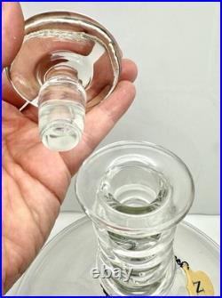 Vintage 9.5 Ship Captains Gin Liquor Four Ring Heavy Blown Glass Decanter