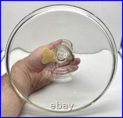 Vintage 9.5 Ship Captains Gin Liquor Four Ring Heavy Blown Glass Decanter