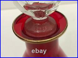 Vintage A Nason Murano Venezia Handpainted Red Glass Liquor Decanter, 11 3/4 T