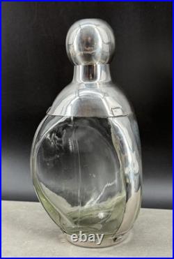Vintage ART DECO L Maciel Silver Factory Decanter Sterling Glass Overlay