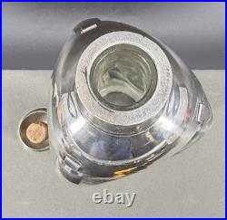 Vintage ART DECO L Maciel Silver Factory Decanter Sterling Glass Overlay