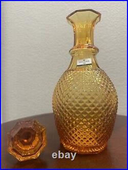 Vintage Alegre Bivos Amber Glass Decanter Excellent