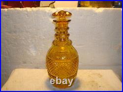 Vintage Amber Cut Glass Decanter