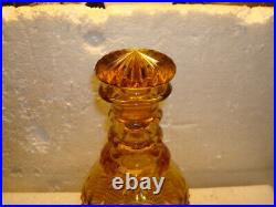 Vintage Amber Cut Glass Decanter