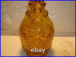 Vintage Amber Cut Glass Decanter