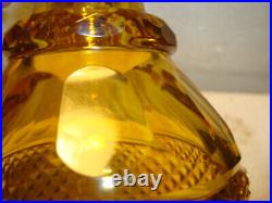 Vintage Amber Cut Glass Decanter