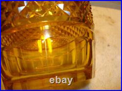 Vintage Amber Cut Glass Decanter