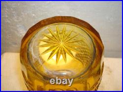 Vintage Amber Cut Glass Decanter