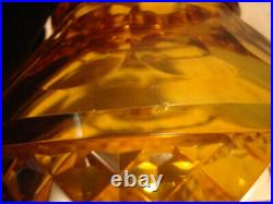 Vintage Amber Cut Glass Decanter