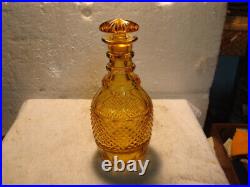 Vintage Amber Cut Glass Decanter