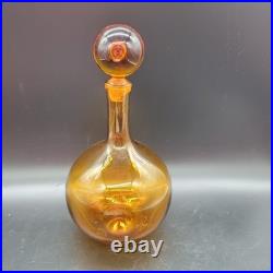 Vintage Amber Decanter With Stopper