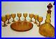 Vintage-Amber-Glass-Fancy-Wine-Decanter-11-Piece-Set-Beautiful-Party-01-rpl