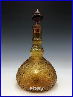 Vintage Amber Tiara Indiana Glass Decanter Bong with 6 Goblets