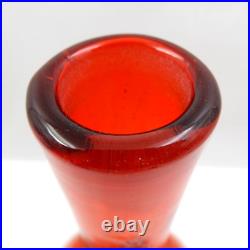 Vintage Amberina Crackle Glass Decanter Red Orange Hand-blown Glass Bottle Vintage Amberina Crackle Glass Decanter Red Orange Hand-blown Glass Bottle