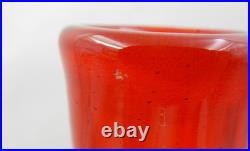 Vintage Amberina Crackle Glass Decanter Red Orange Hand-blown Glass Bottle