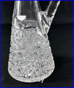 Vintage American Brilliant Cut Glass Cruet Vinegar Bottle w Stopper Hunts Royal