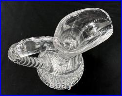 Vintage American Brilliant Cut Glass Cruet Vinegar Bottle w Stopper Hunts Royal