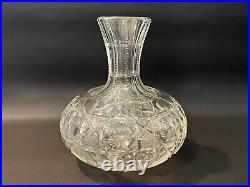 Vintage American Brilliant Cut Glass Crystal Glass Carafe Liquor Wine Decanter