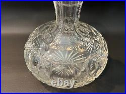 Vintage American Brilliant Cut Glass Crystal Glass Carafe Liquor Wine Decanter