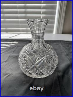 Vintage American Brilliant Wine Decanter or Carafe Cut Glass 8 Tall