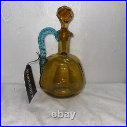 Vintage American amber glass decanter/Cruet late 19th Century