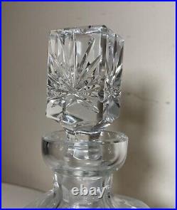 Vintage American brilliant cut clear crystal liquor wine decanter glass bottle