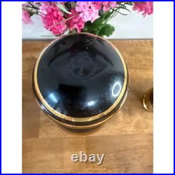 Vintage Amethyst Glass Decanter Set Gold Band Barware Cordial Glasses MCM Bar Vintage Amethyst Glass Decanter Set Gold Band Barware Cordial Glasses MCM Bar